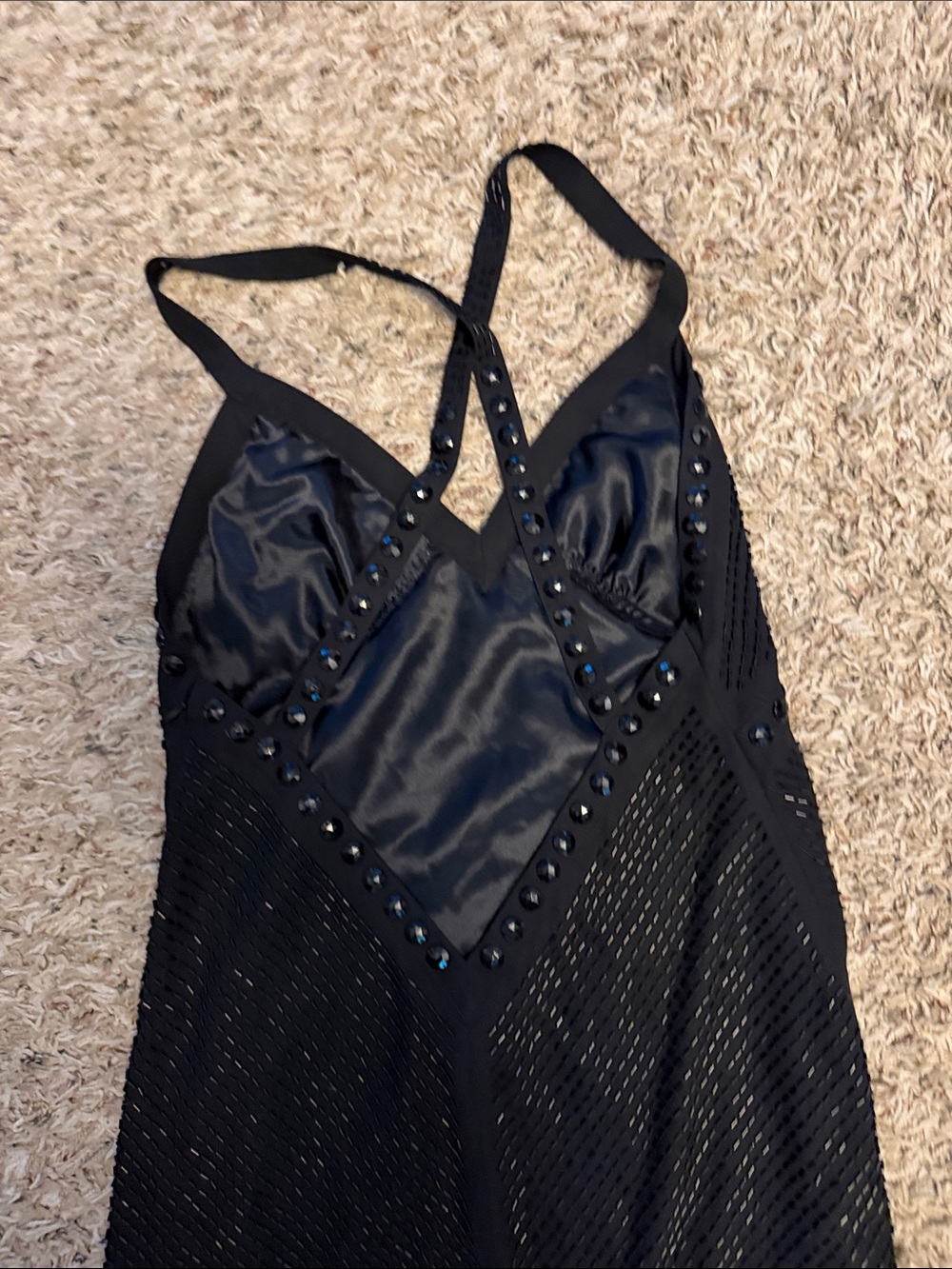 Express Black Beaded Fringe Mini Dress - Picture 5 of 7